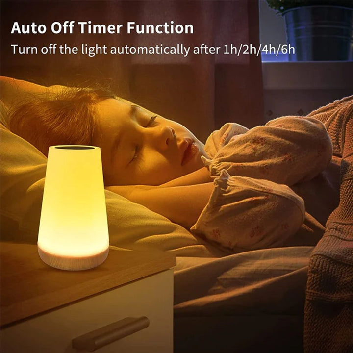 USB-oplaadbaar draadloos nachtlampje; kleurenwisselend en dimbaar, perfect voor flexibele verlichting.