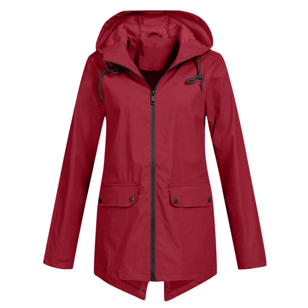 Duurzame dames anorak jas met capuchon, halflange mantel, comfortabel voor elk seizoen.