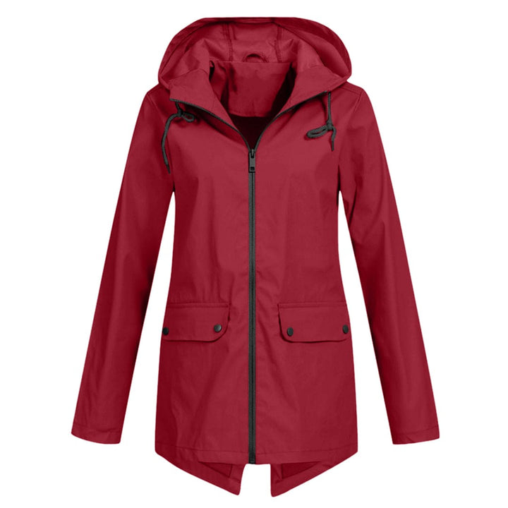 Duurzame dames anorak jas met capuchon, halflange mantel, comfortabel voor elk seizoen.