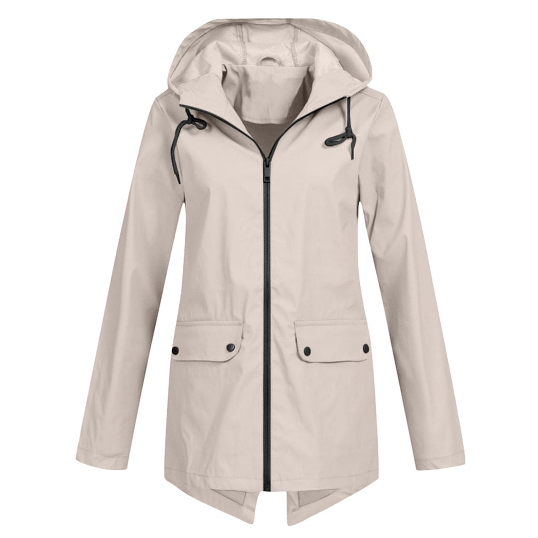 Stijlvolle dames anorak jas met capuchon, halflange mantel, perfect voor lente en herfst.