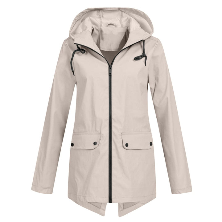 Stijlvolle dames anorak jas met capuchon, halflange mantel, perfect voor lente en herfst.
