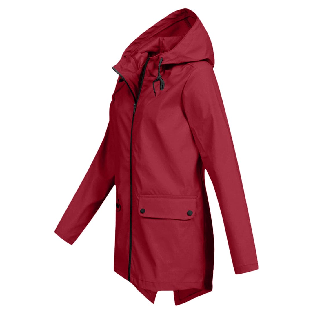 Elegante zwarte dames anorak jas met capuchon, halflange pasvorm voor moderne dames.