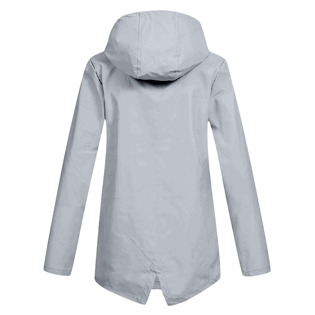 Textuur van de winddichte dames anorak jas met capuchon, halflange mantel voor comfortabele dames.