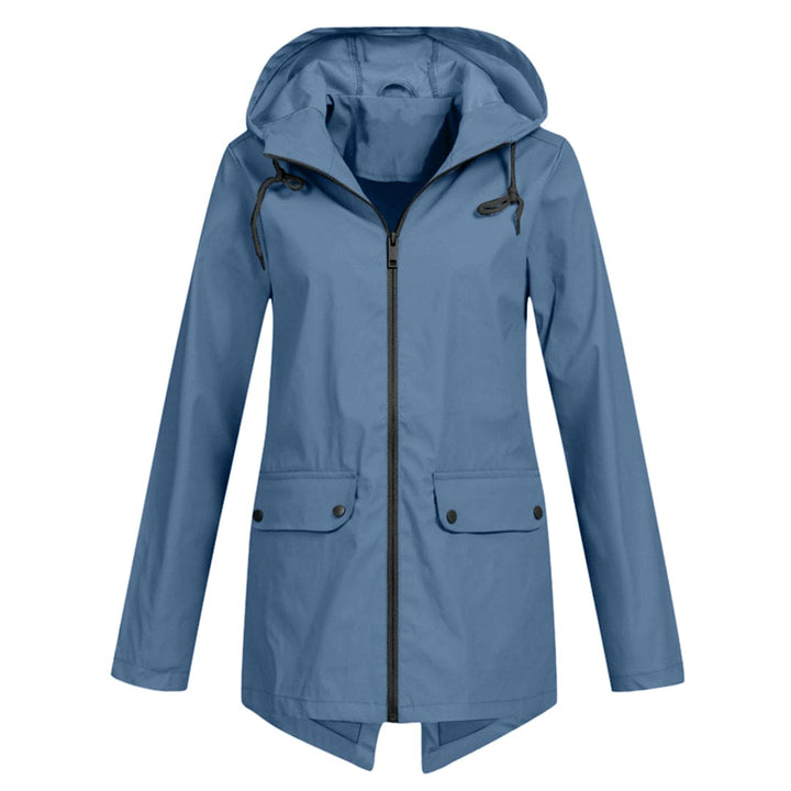Veelzijdige halflange dames anorak jas met capuchon, perfect als lente of herfst outdoor jas.