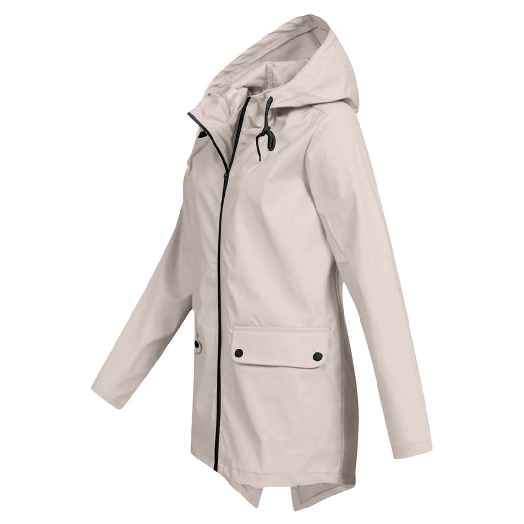 Winddichte dames anorak jas met capuchon, comfortabele halflange outdoor jas voor vrouwen.