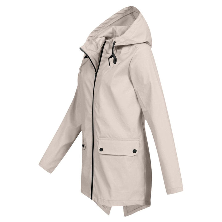 Winddichte dames anorak jas met capuchon, comfortabele halflange outdoor jas voor vrouwen.