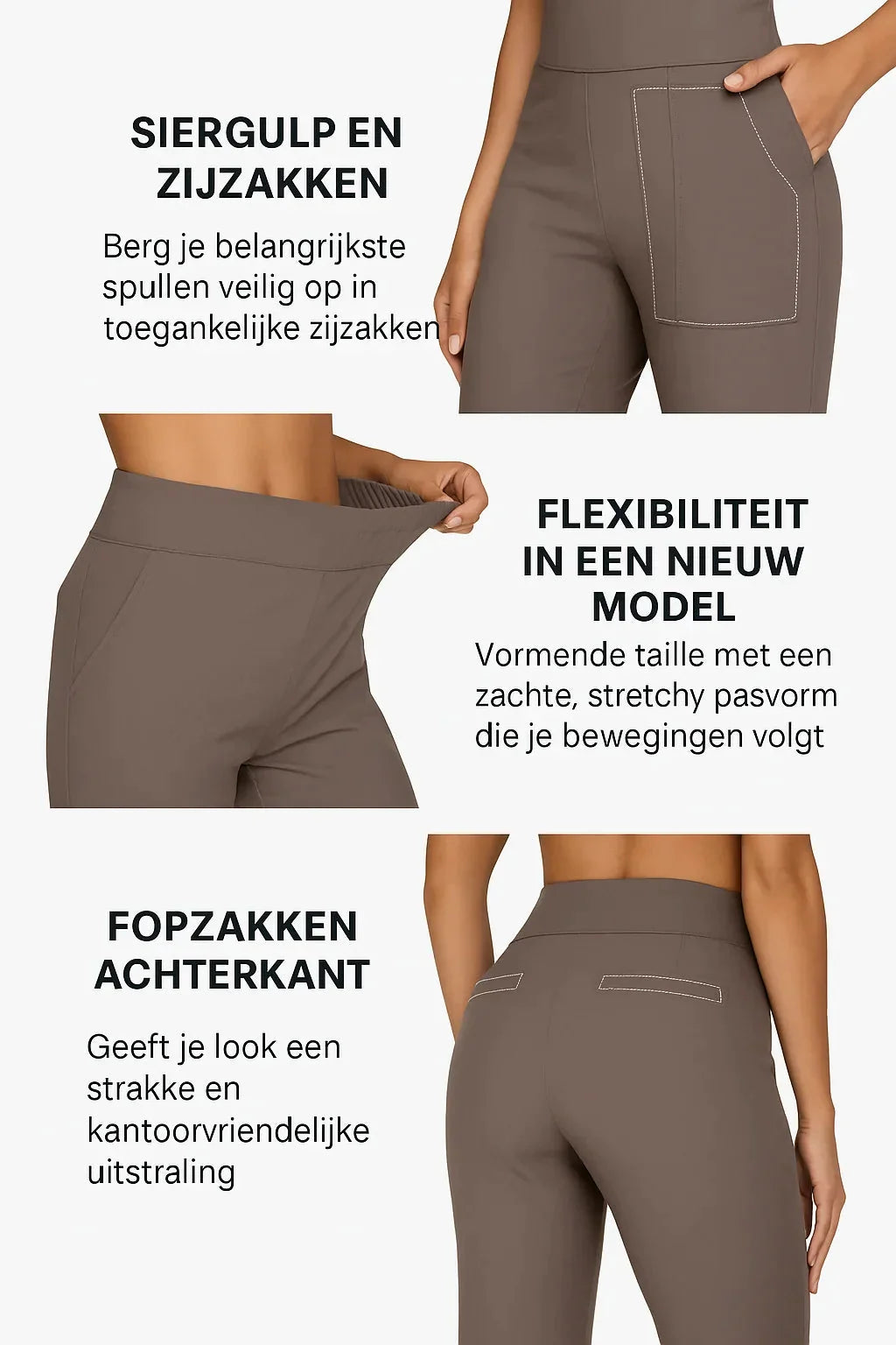 Veelzijdige damesbroek: hoge taille, wijde pijpen, comfortabel en stijlvol voor elke gelegenheid.