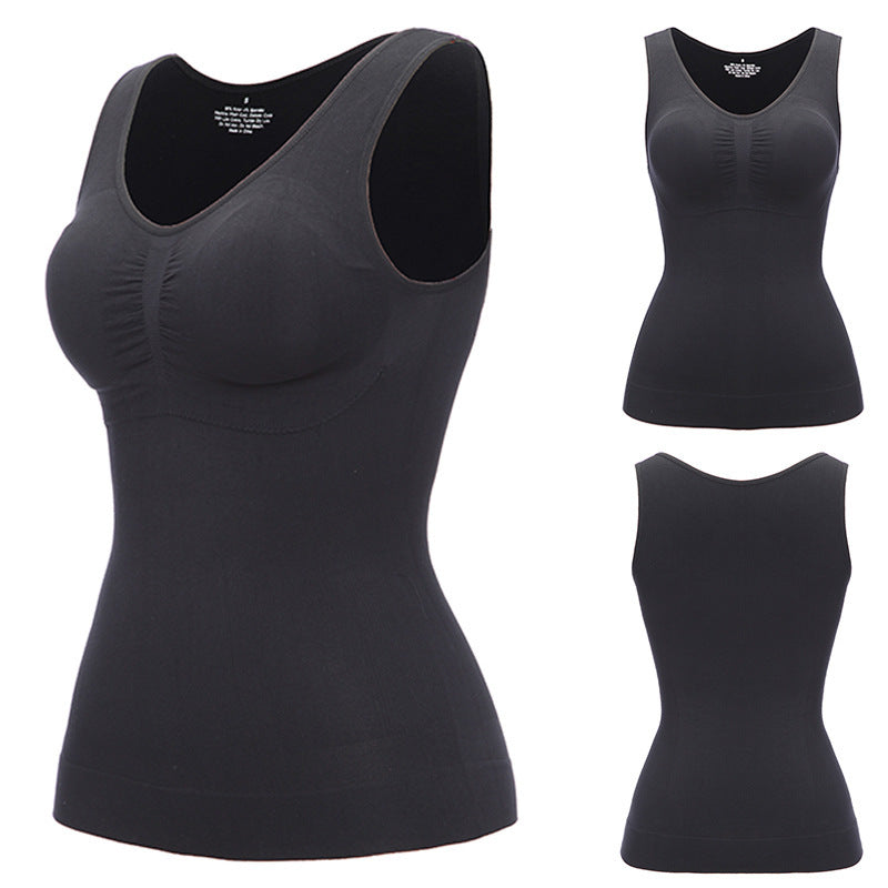 Dames hemdje met ingebouwde BH voor corrigerende shapewear; slankt af en zorgt voor een gestroomlijnd figuur.