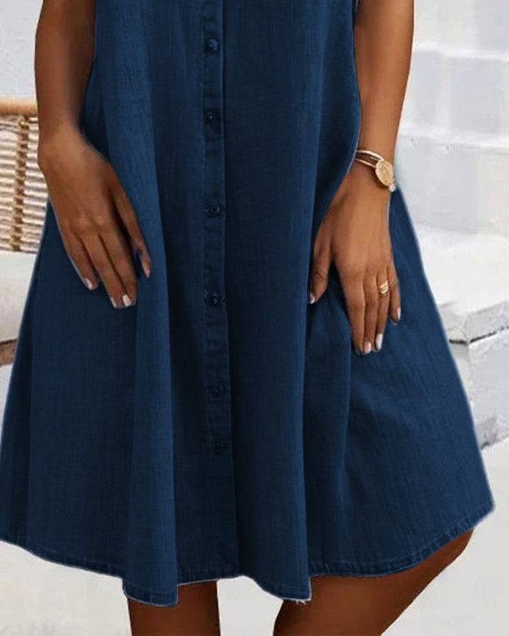 Dames casual chic blousejurk met doorlopende knoopsluiting, een must-have voor lente/zomer.