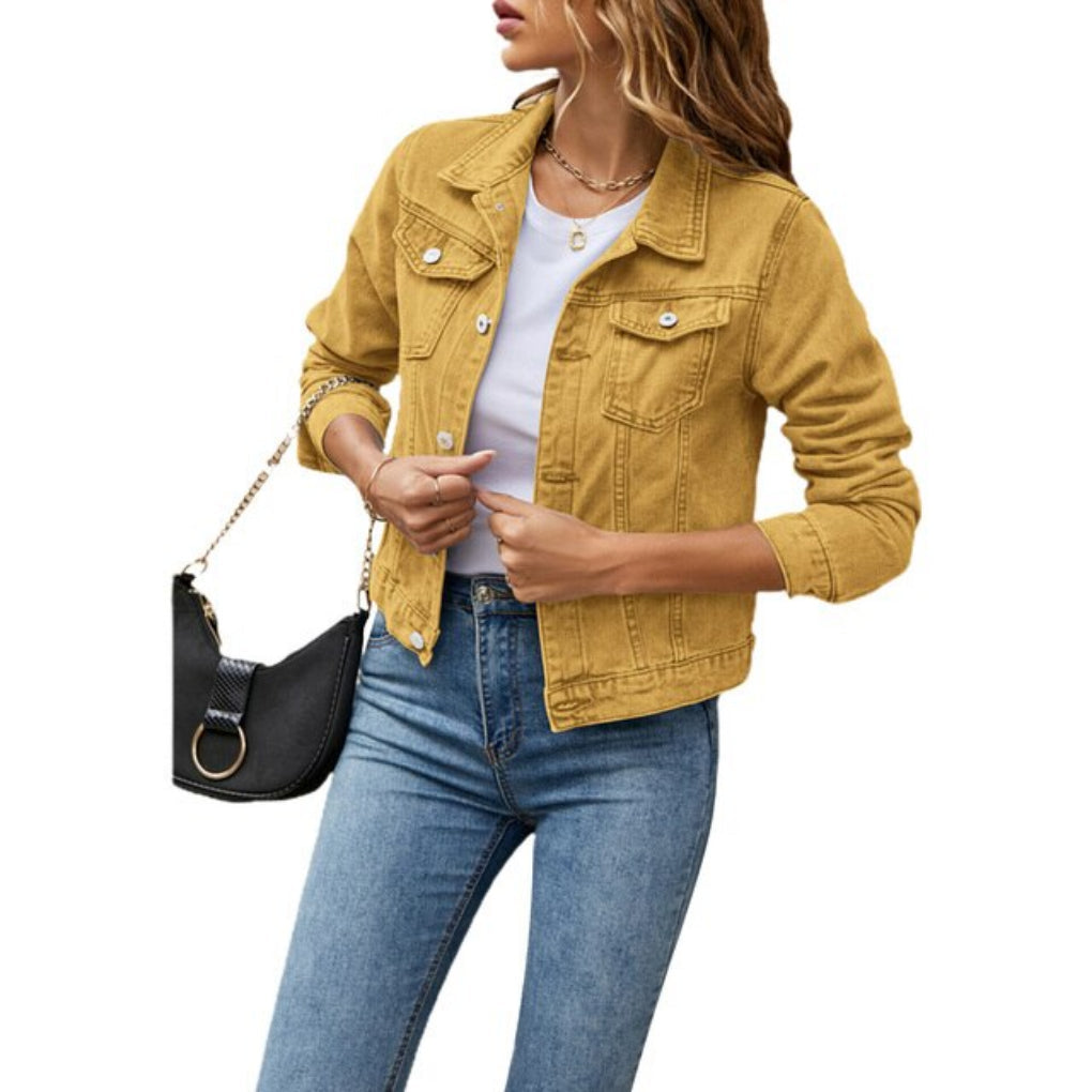 Modieus spijkerjack dames: Comfortabel en veelzijdig damesjack van denim, perfect voor lente- en zomerlooks.