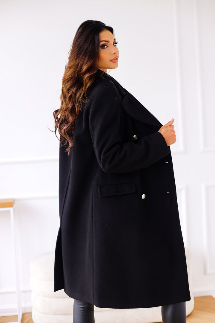 Klassieke double-breasted lange dames overjas, een must-have voor uw garderobe.
