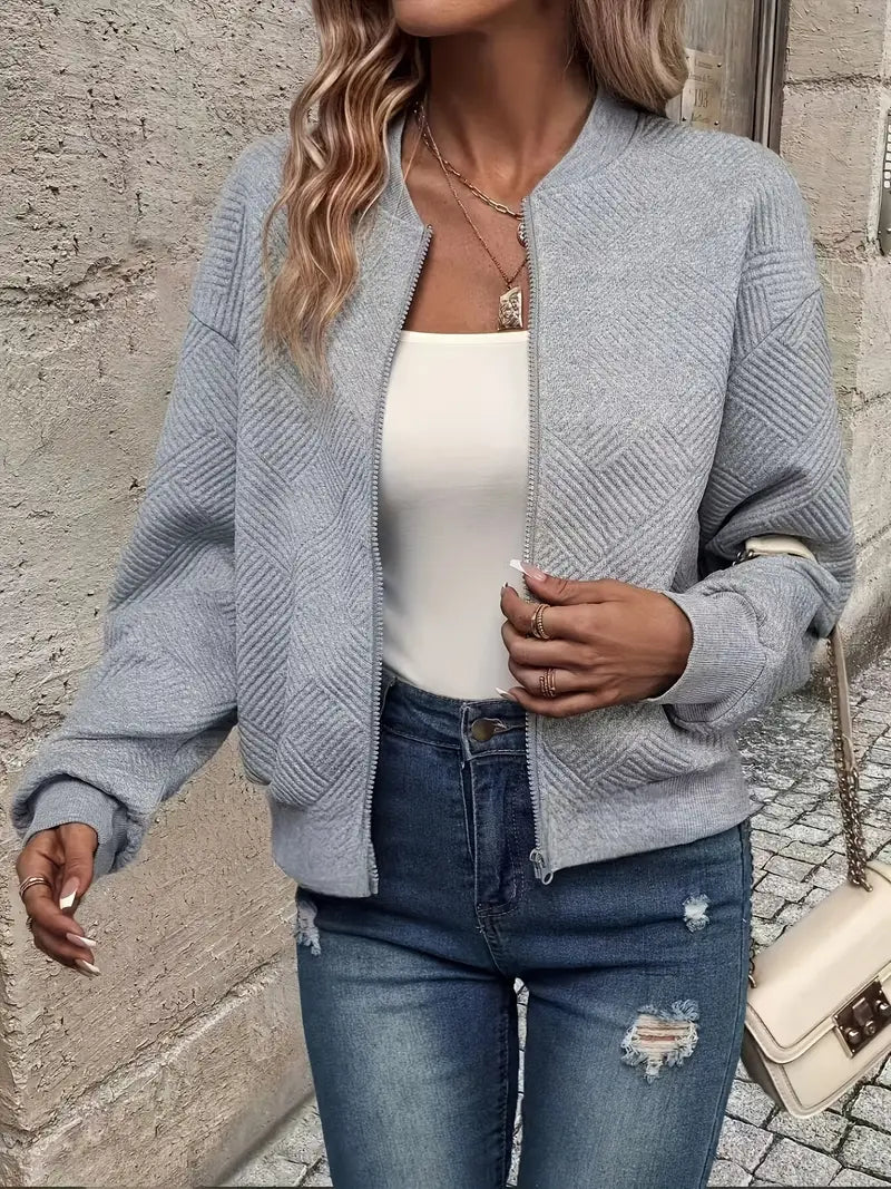 "Dames effen vest met lange mouwen, tijdloos design, beschikbaar in diverse kleuren, duurzaam en comfortabel voor elke dag."