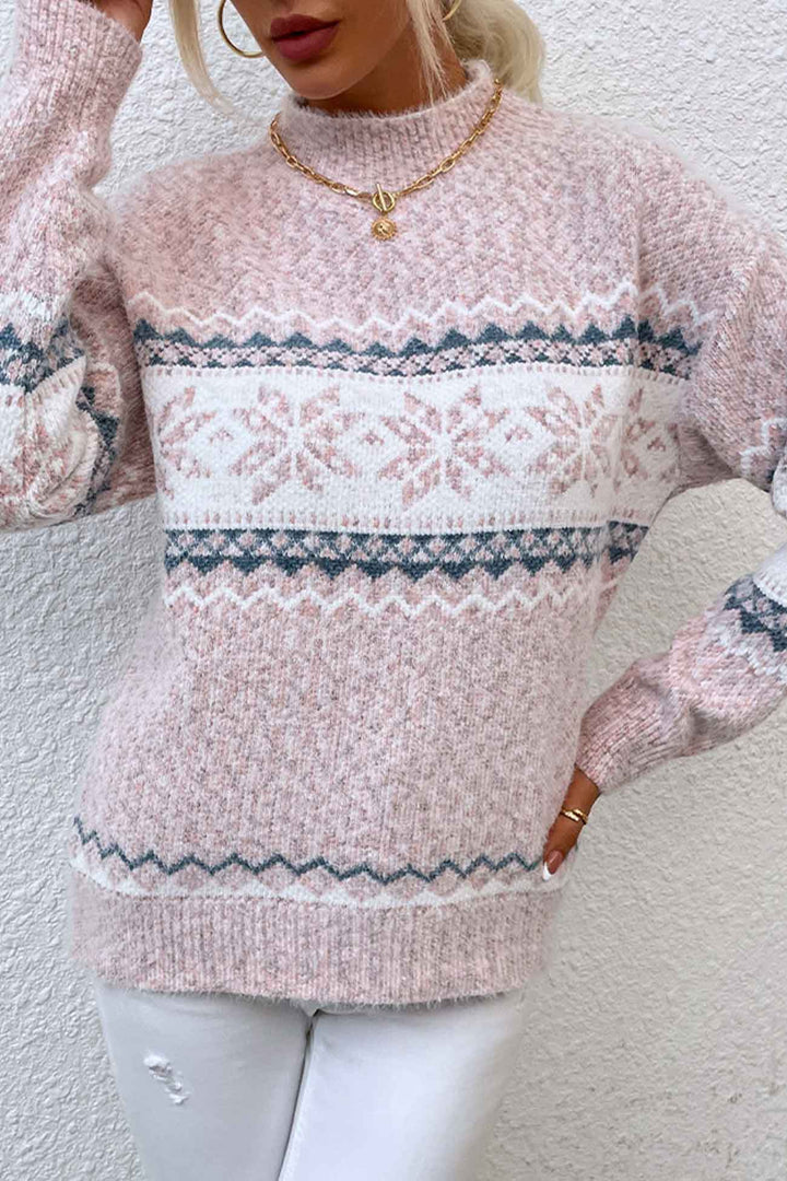 Comfortabele gebreide Fair Isle trui voor dames, ideaal voor koude dagen.