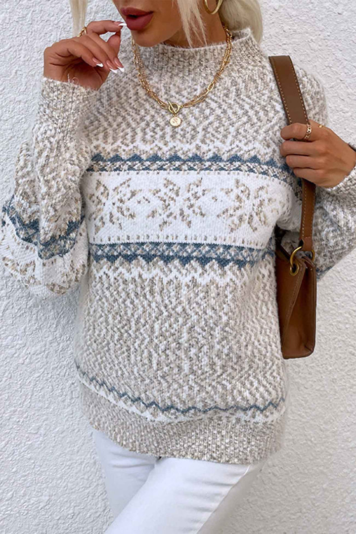 Knusse Fair Isle winter trui voor dames met ronde hals, warm en modieus.