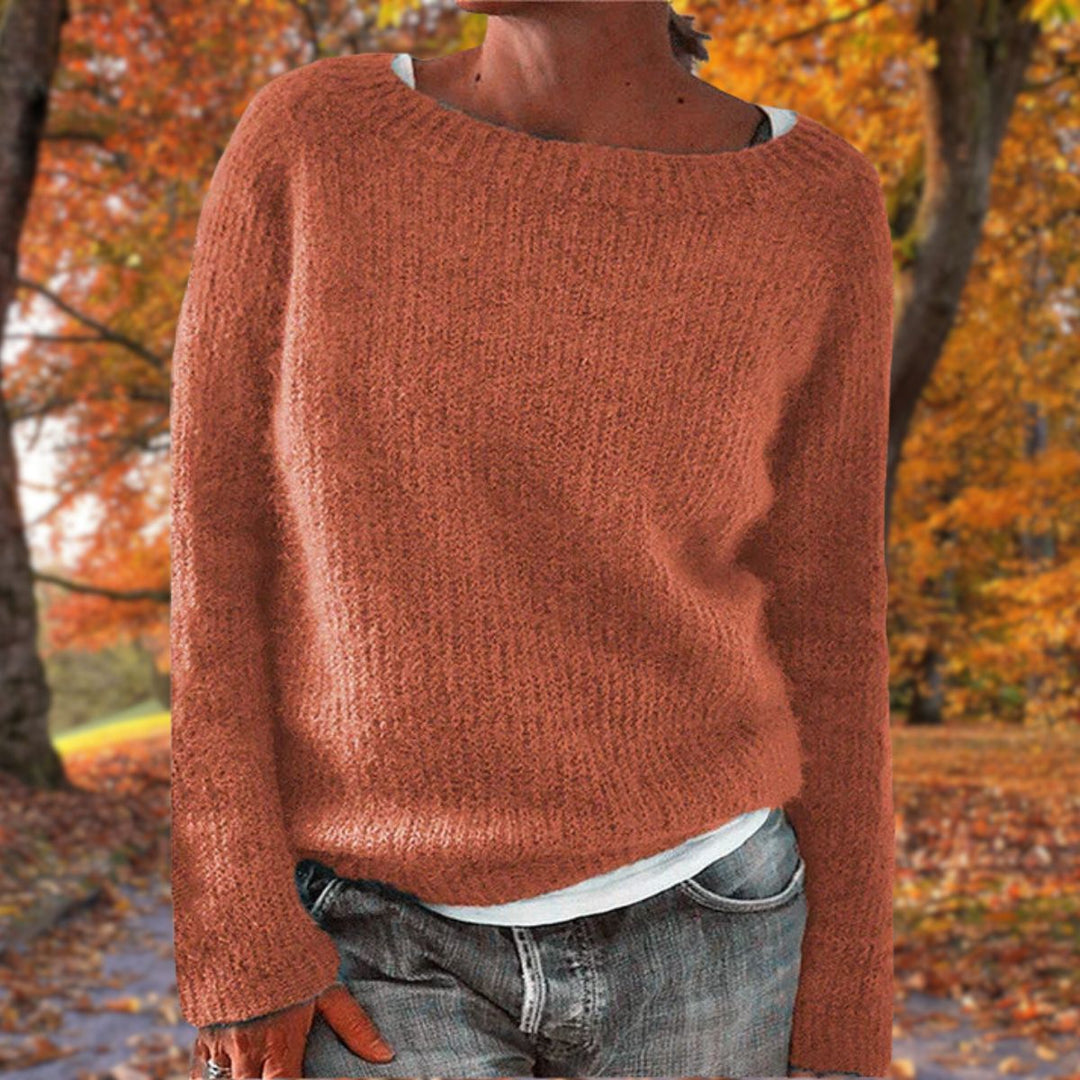 Casual dames trui met comfortabele pasvorm, gebreid, lange mouwen en ronde hals, warm en modern.