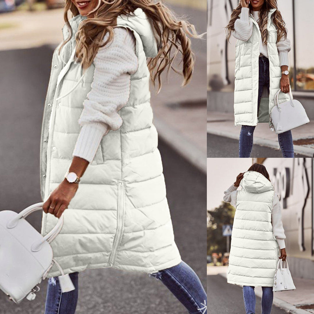 Praktisch en stijlvol dames mouwloos vest met capuchon, voor casual comfort en warmte.