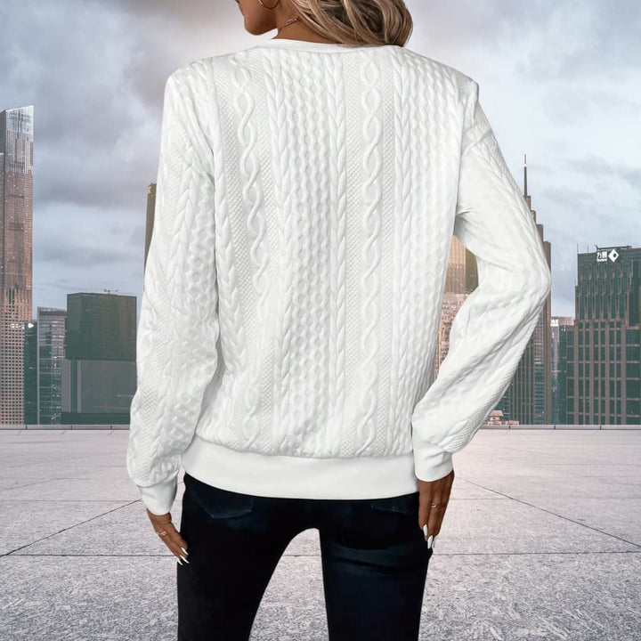 Dames vest met rits, kabelgebreid, ideaal voor herfst en winter. Warm, comfortabel en stijlvol.