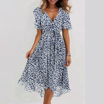 Blauw/Wit bloemen