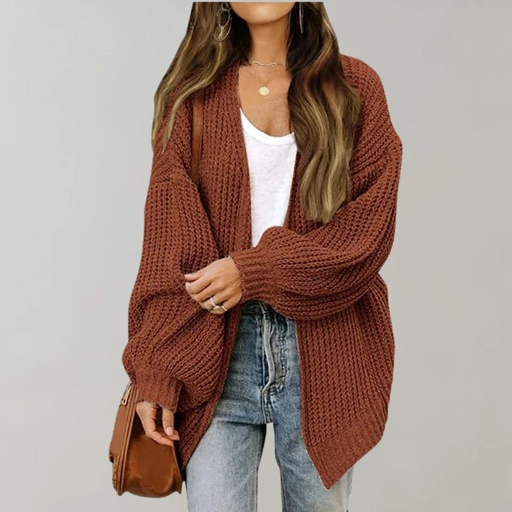 Comfortabel oversized damesvest met open pasvorm. Perfect voor een relaxte, stijlvolle look, dagelijks draagbaar.