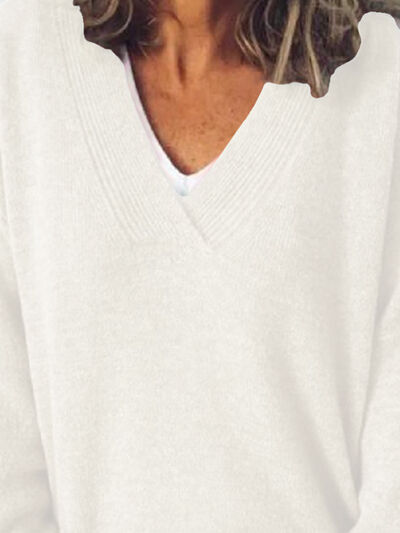 Warme dames oversized trui met V-hals, een must-have voor koude winterdagen.