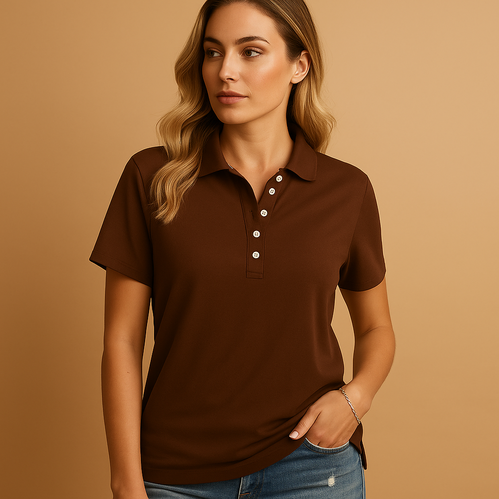 Stijlvol dames poloshirt met korte mouwen, makkelijk te combineren en comfortabel voor elke gelegenheid.