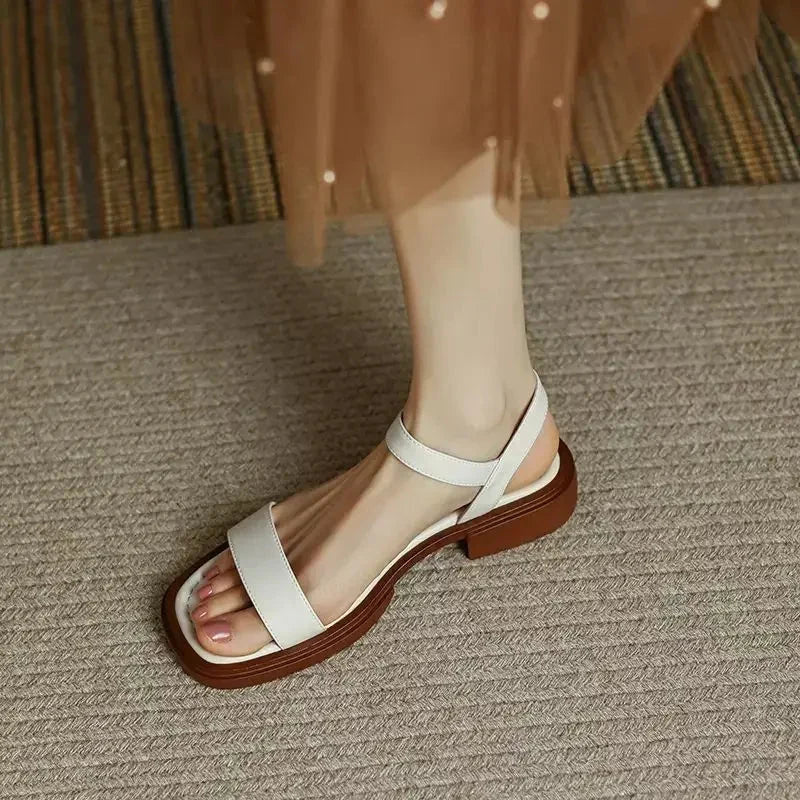 Stijlvolle zwarte dames sandalen met blokhak, enkelbandje. De perfecte elegante zomerschoen voor elke gelegenheid.