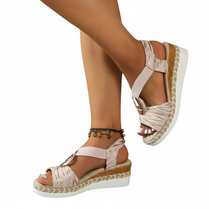 Dames sleehak sandalen met elastische bandjes, comfortabel en trendy voor de zomer.