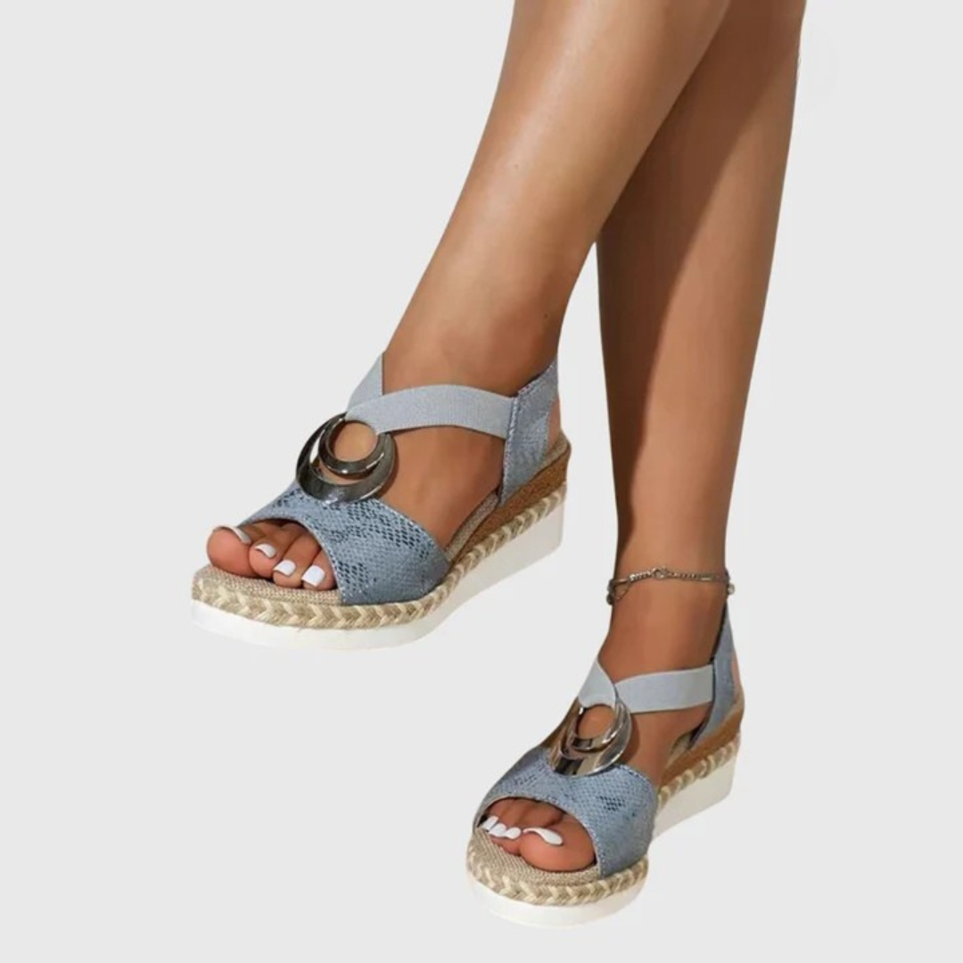 Casual dames sleehak sandalen met open teen en comfortabele elastische banden.