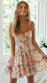 Oranje Bloemenprint