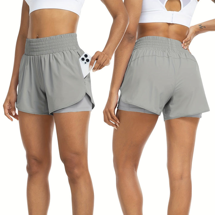 Dames sneldrogende yogashort met hoge taille, comfortabel en rekbaar voor trainingen.