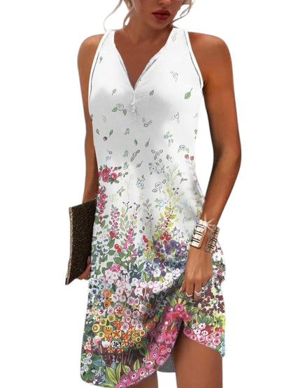 "Dames zomerjurk met speelse print in luchtige stof, ideaal voor warme dagen; trendy en veelzijdig voor elke gelegenheid."