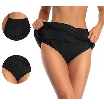 "Dames zwemshorts met elegante zijopeningen, sneldrogend en comfortabel in klassieke effen kleur, stijlvol design."