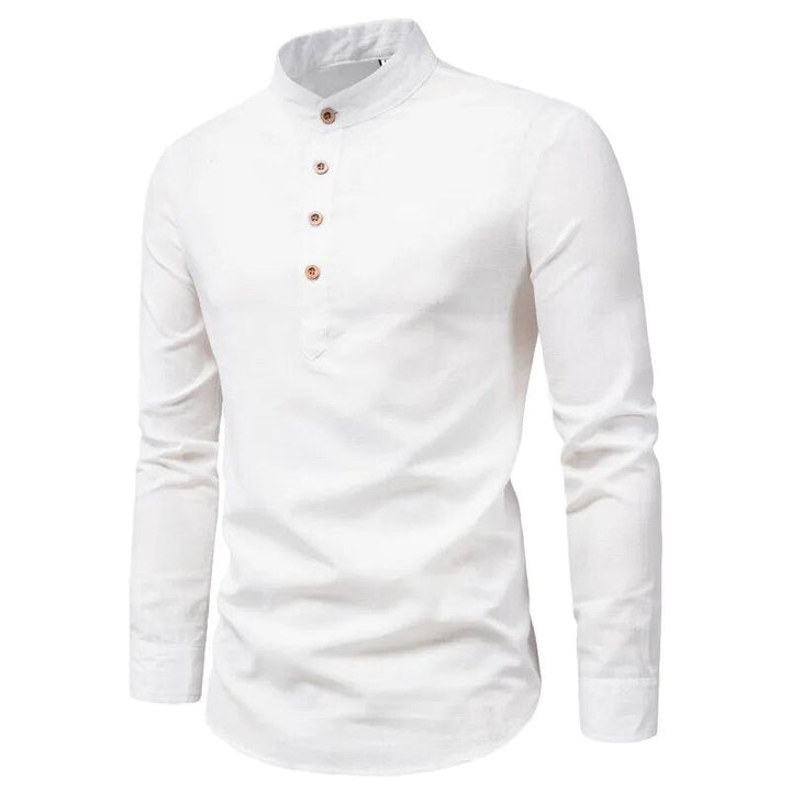 Elegant heren Henley shirt met lange mouwen, perfect voor een stijlvolle casual look.