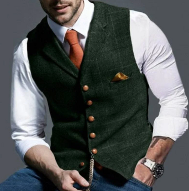 Elegant herengilet voor bruiloften en zakelijke bijeenkomsten. Verfijnde herfstmode voor mannen.