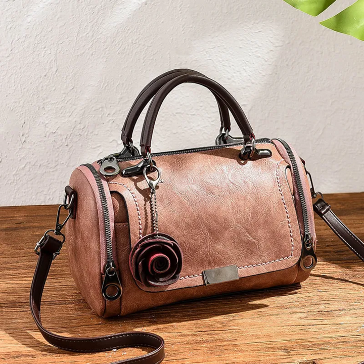 Donker roze trendy Boston tas, stijlvolle dames crossbody van PU leer.