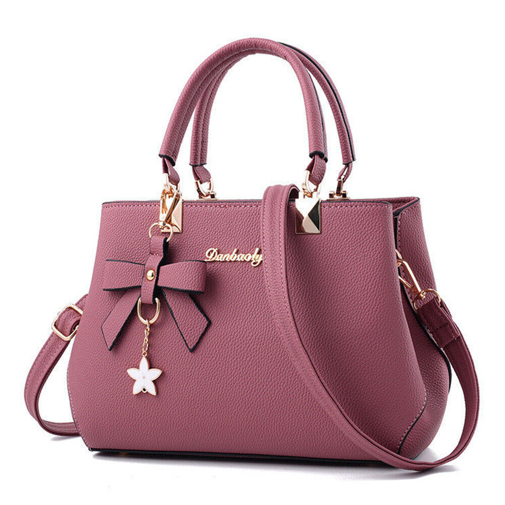 Roze dames crossbody tas van kunstleer met strik, charmant en veelzijdig, ideaal als handtas.