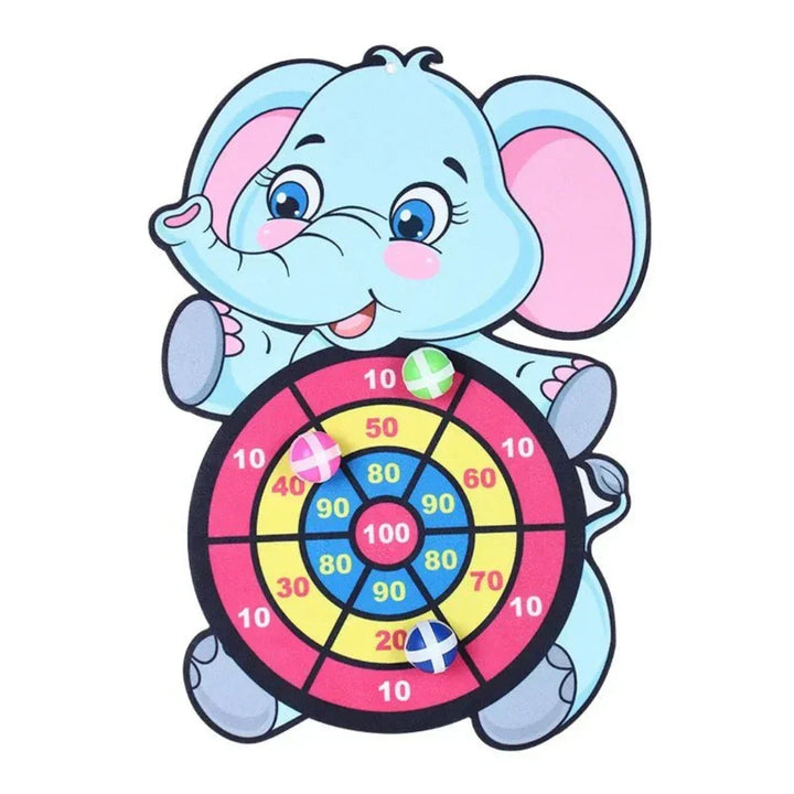 Kinder dartspel set met veilig klittenband dartbord en kleurrijke darts. Educatief binnenspeelgoed.