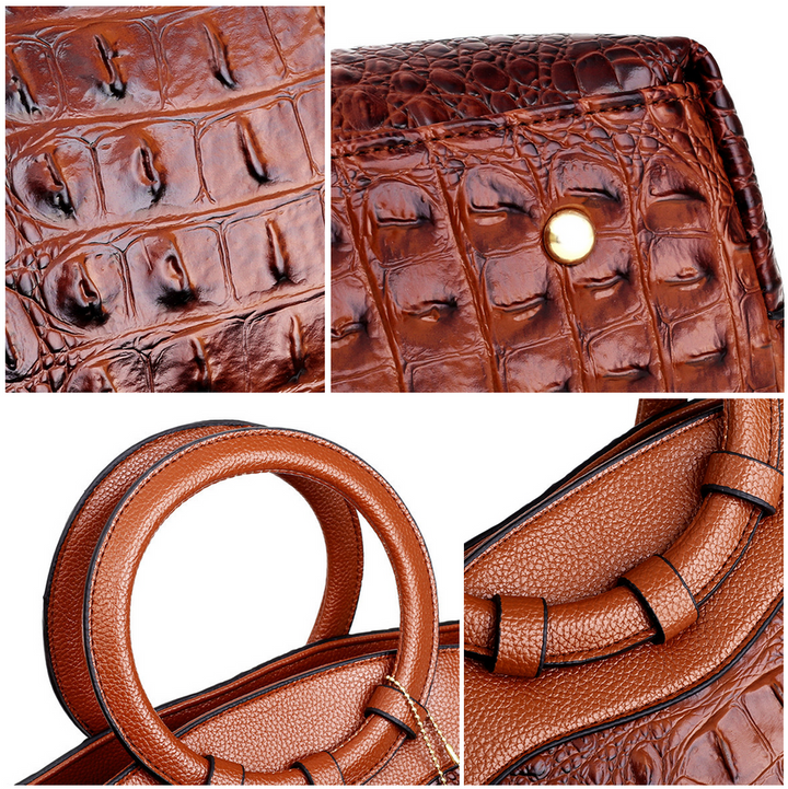 Elegante zwarte leren vintage crossbody tas voor dames. Luxe design, perfect als handtas of schoudertas.