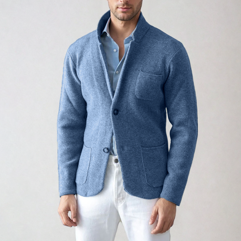 Heren blazer Olivier gecombineerd met jeans voor een smart casual look. Veelzijdige heren bovenkleding.