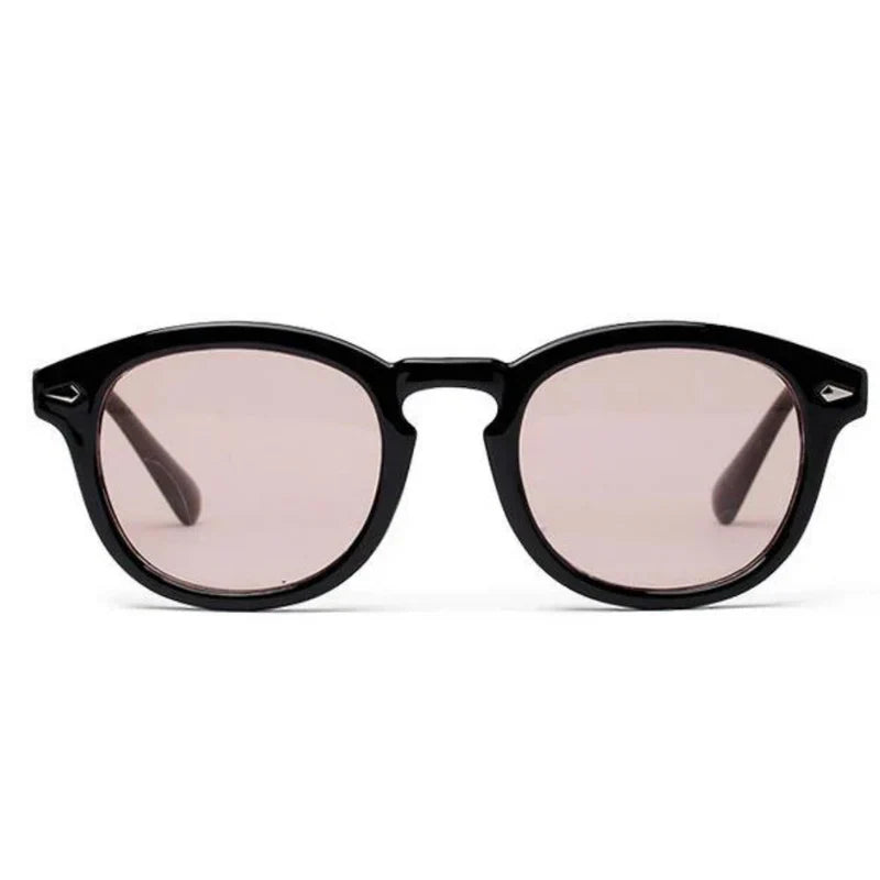 Transparante heren zonnebril met blauwe glazen, biedt volledige UV-bescherming. Perfect voor een hippe look.