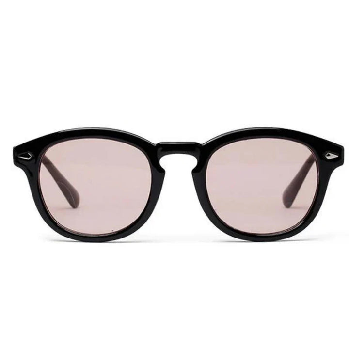 Transparante heren zonnebril met blauwe glazen, biedt volledige UV-bescherming. Perfect voor een hippe look.