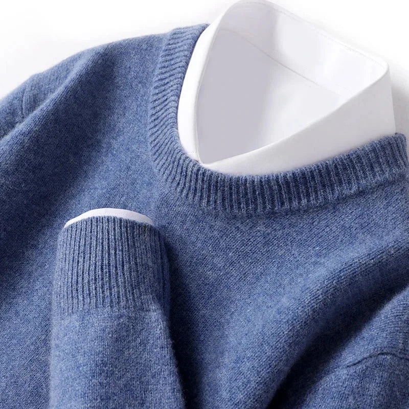 Heren casual trui met ronde hals, comfortabel voor herfst en winter. Ideaal voor smartcasual.