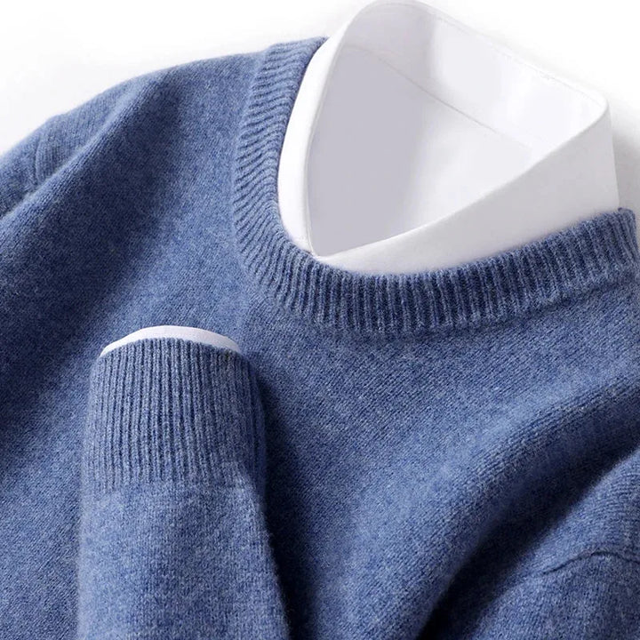 Heren casual trui met ronde hals, comfortabel voor herfst en winter. Ideaal voor smartcasual.