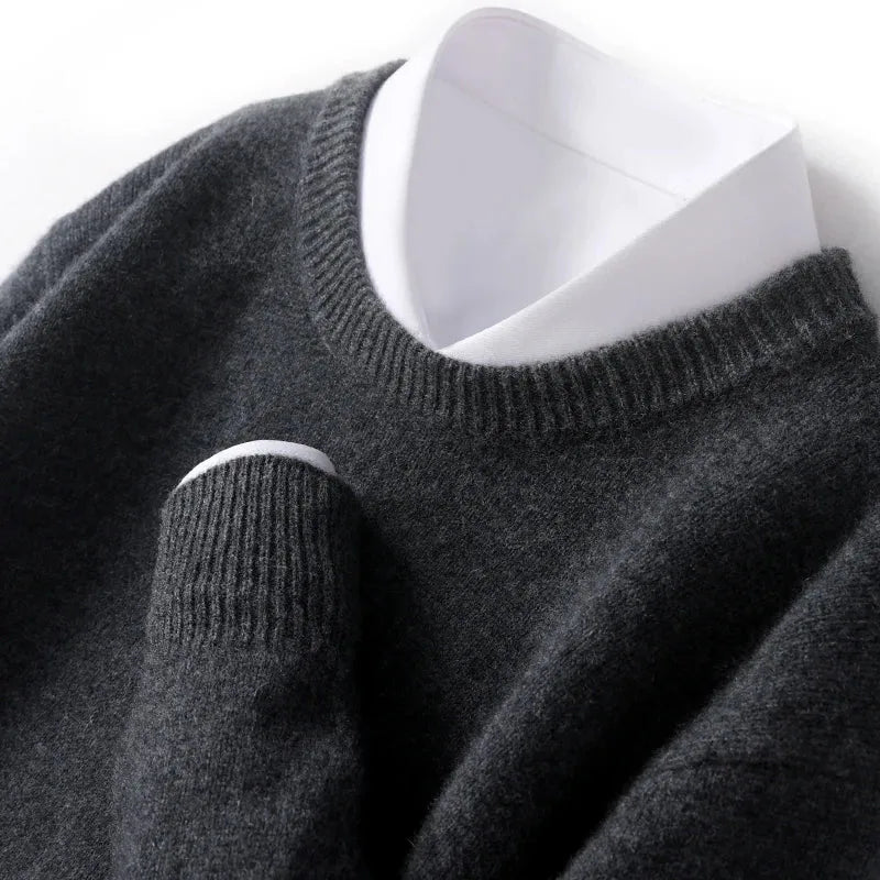 Smartcasual herentrui met rondehals, ideaal voor elke dag en makkelijk te combineren.