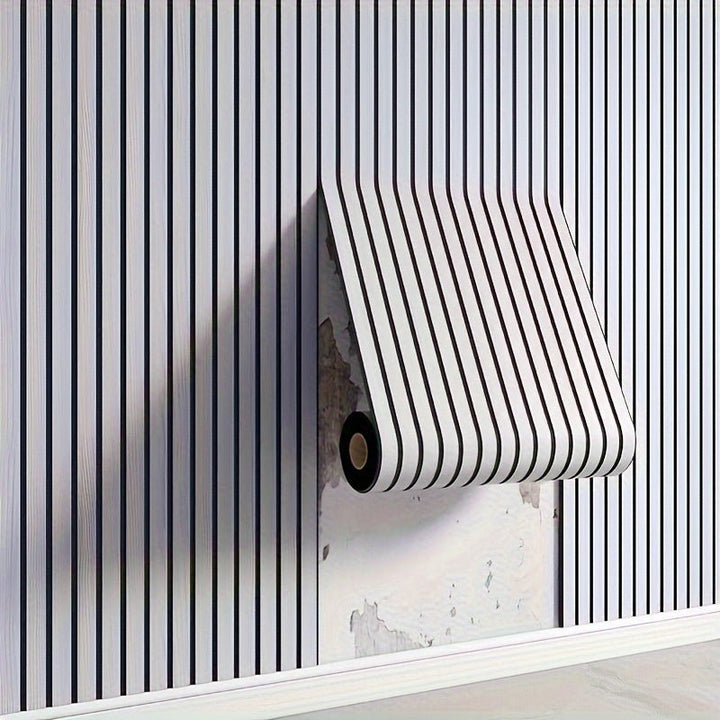Zelfklevende 3D PVC wandpanelen houtlook, ideaal voor een snelle badkamer of woonkamer renovatie.