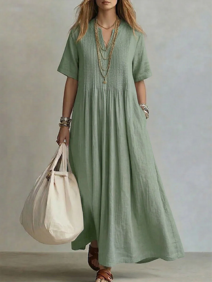 Comfortabele losvallende zomerjurk voor dames; ideaal als strandjurk of dagelijkse outfit.