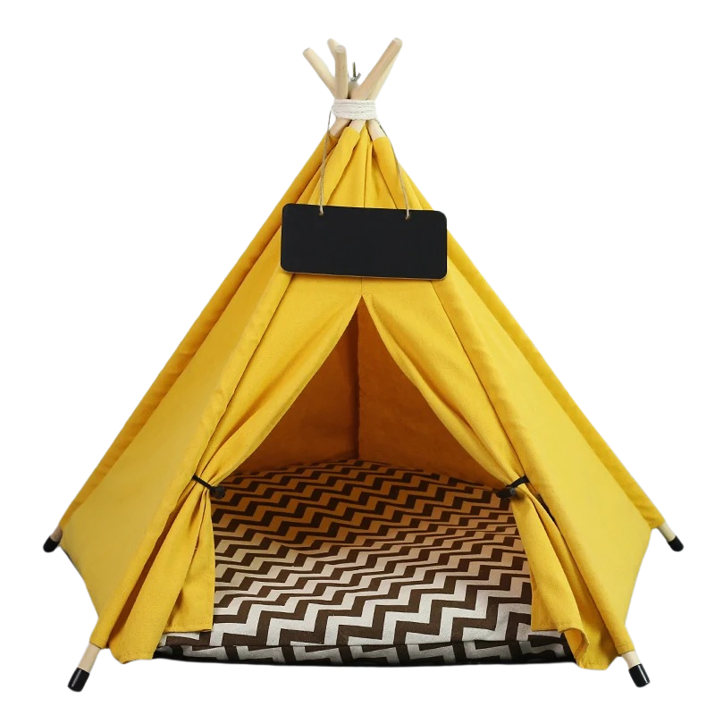 Mooi canvas huisdierbed, functioneel als hondentipi of kattentipi. Biedt knus comfort met wasbaar design.