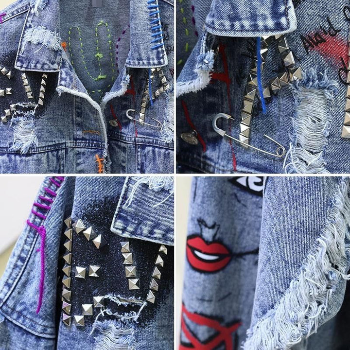 MimisJacket trendy dames spijkerjas in blauw denim, een stijlvolle en comfortabele bovenkleding voor elke vrouw.