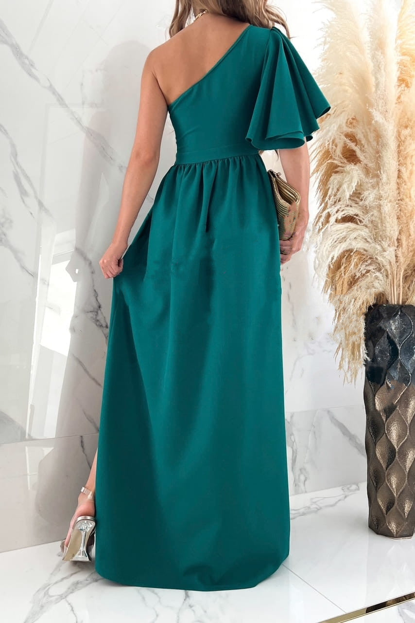Stijlvolle MariamsDress avondjurk met split en asymmetrische schouder, ideaal voor dames avondmode.