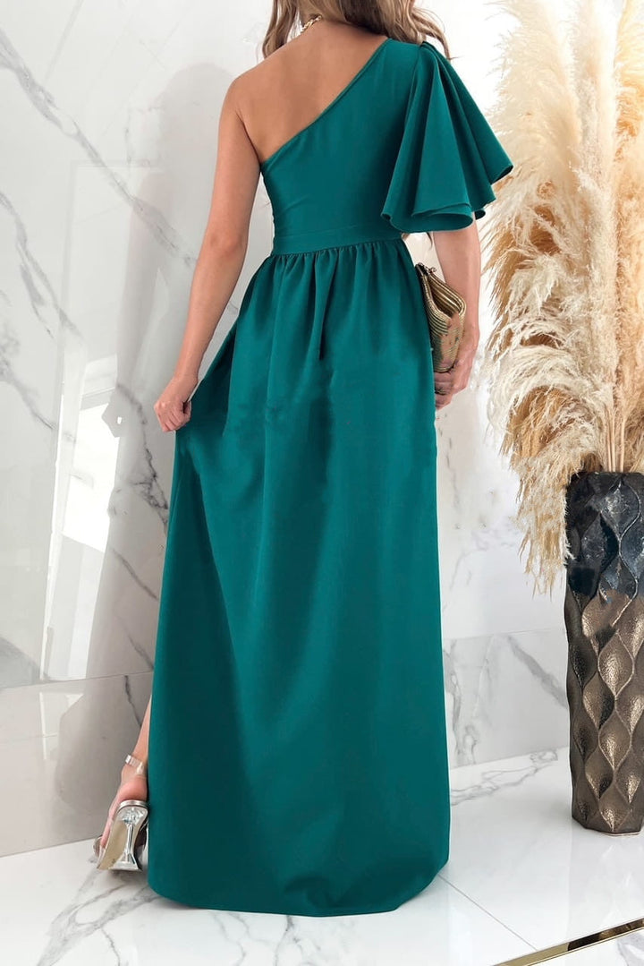 Stijlvolle MariamsDress avondjurk met split en asymmetrische schouder, ideaal voor dames avondmode.